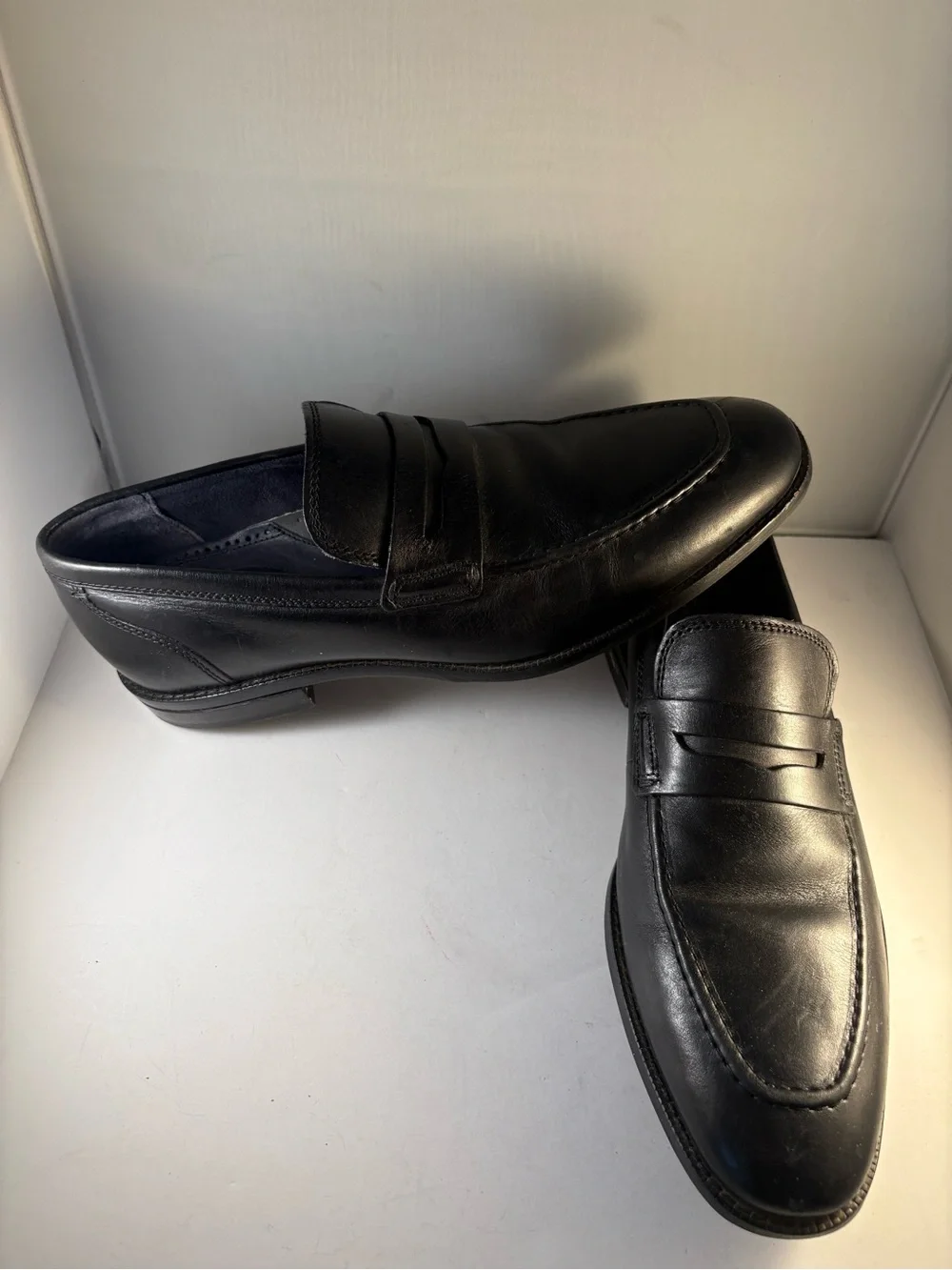 Cole Haan C29037 Size 8 M‎ Men's Warner Grand Penny Loafer Black Leather